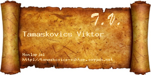 Tamaskovics Viktor névjegykártya